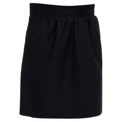 CHLOE black wool & cotton PLEATED WAIST Skirt 34 XSS