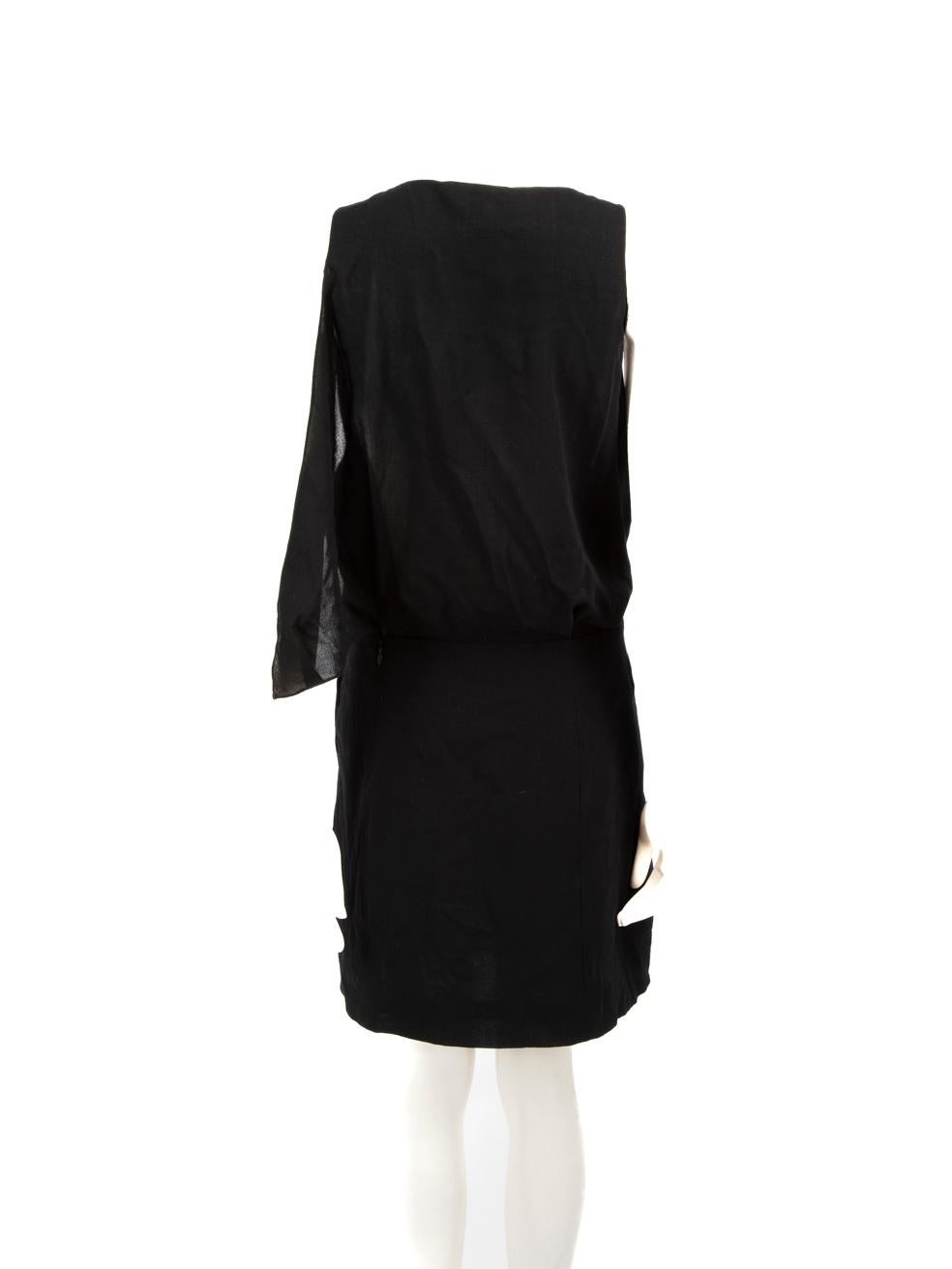 Chloé Black Wool Sleeveless Mini Dress Size M In Good Condition For Sale In London, GB