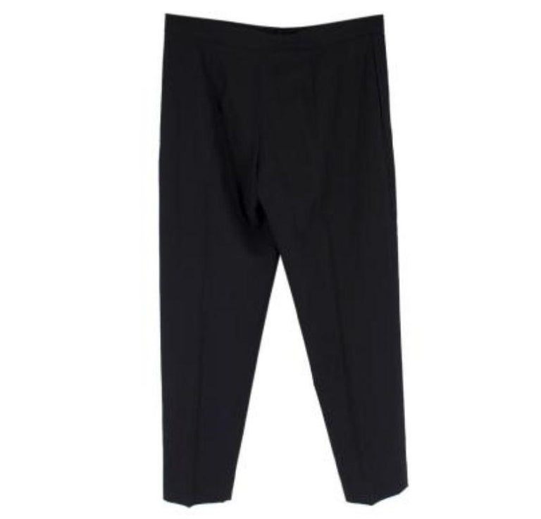Crystal-Trimmed Tapered Trousers – Black