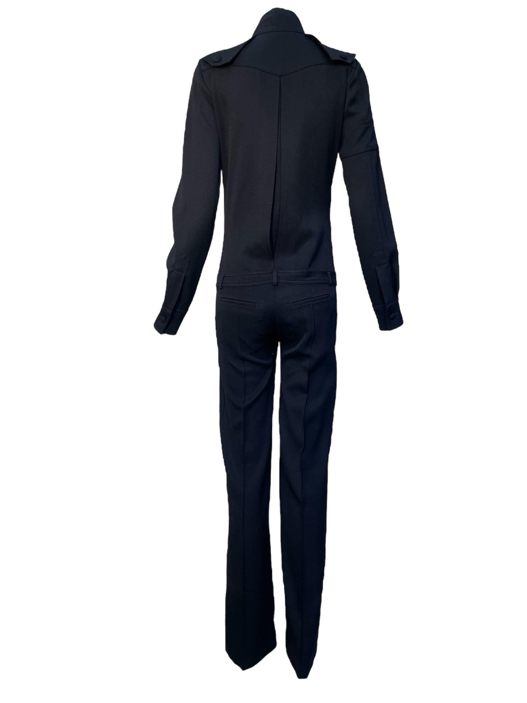 Chloe Schwarzer, vom Militär inspirierter Woll-Twill-Overall, 1990er Jahre im Zustand „Hervorragend“ im Angebot in Los Angeles, CA