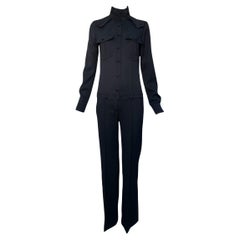 Chloe Schwarzer, vom Militär inspirierter Woll-Twill-Overall, 1990er Jahre