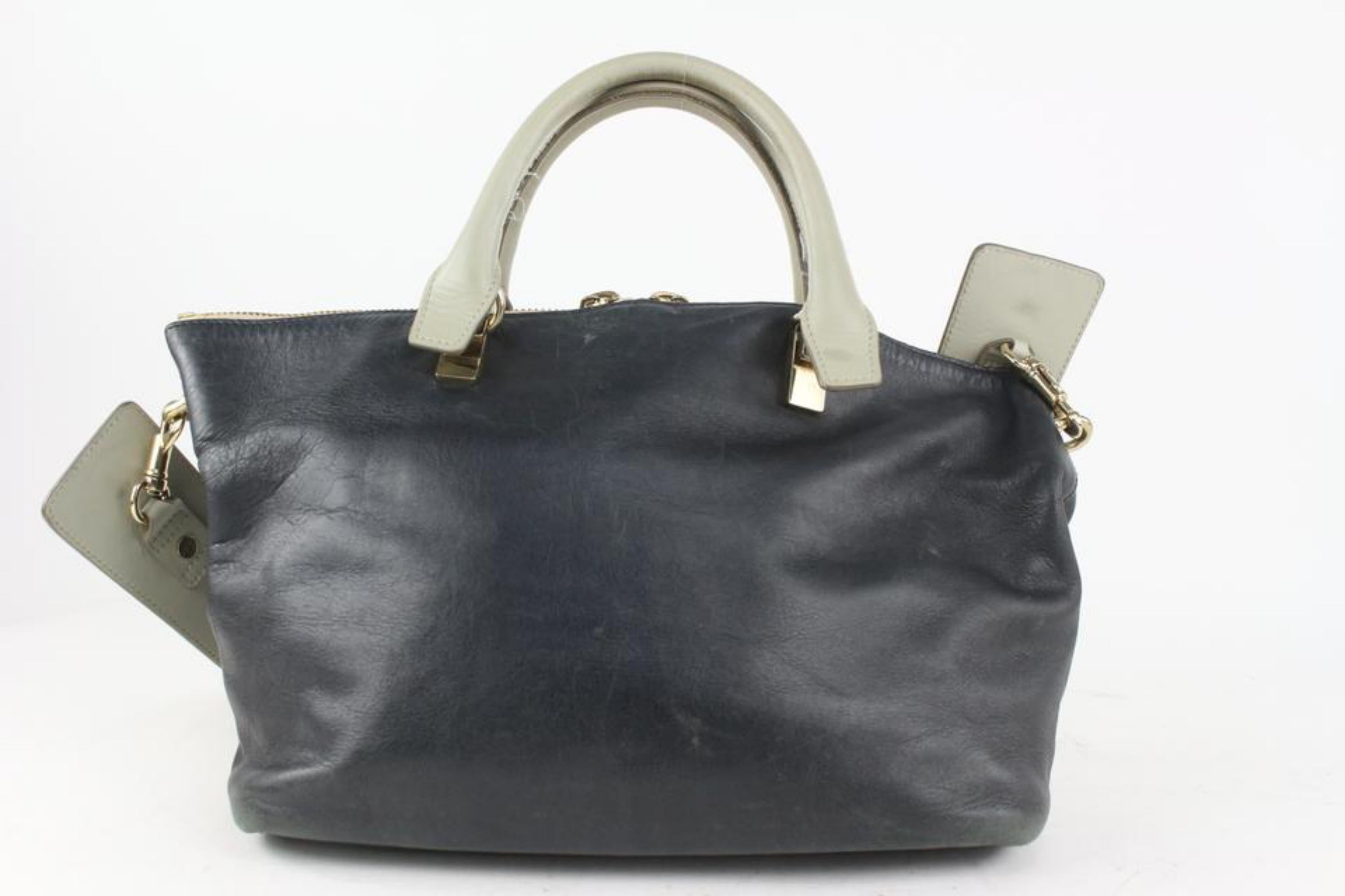 Chloé Black x Grey Leather 2way Tote 1ch1020 For Sale 1