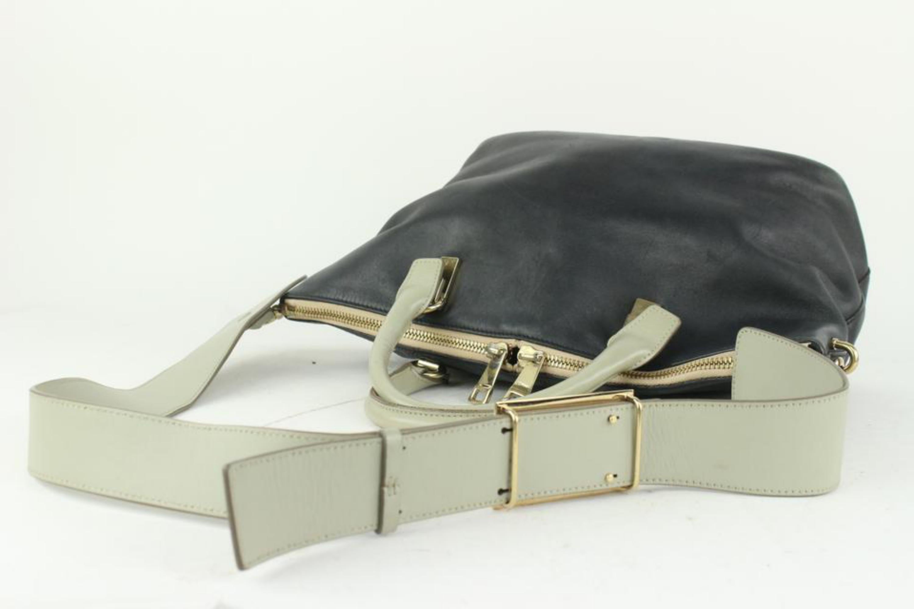 Chloé Black x Grey Leather 2way Tote 1ch1020 For Sale 2