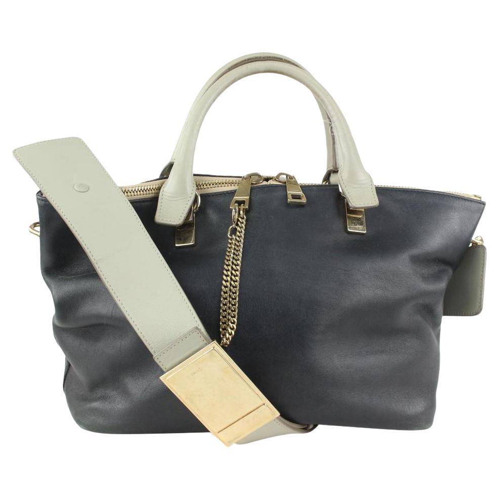 Chloé Black x Grey Leather 2way Tote 1ch1020 For Sale