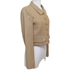 CHLOE Blazer Jacket Coat Gold Mustard Silk Long Sleeve SZ 36 Spring 2007