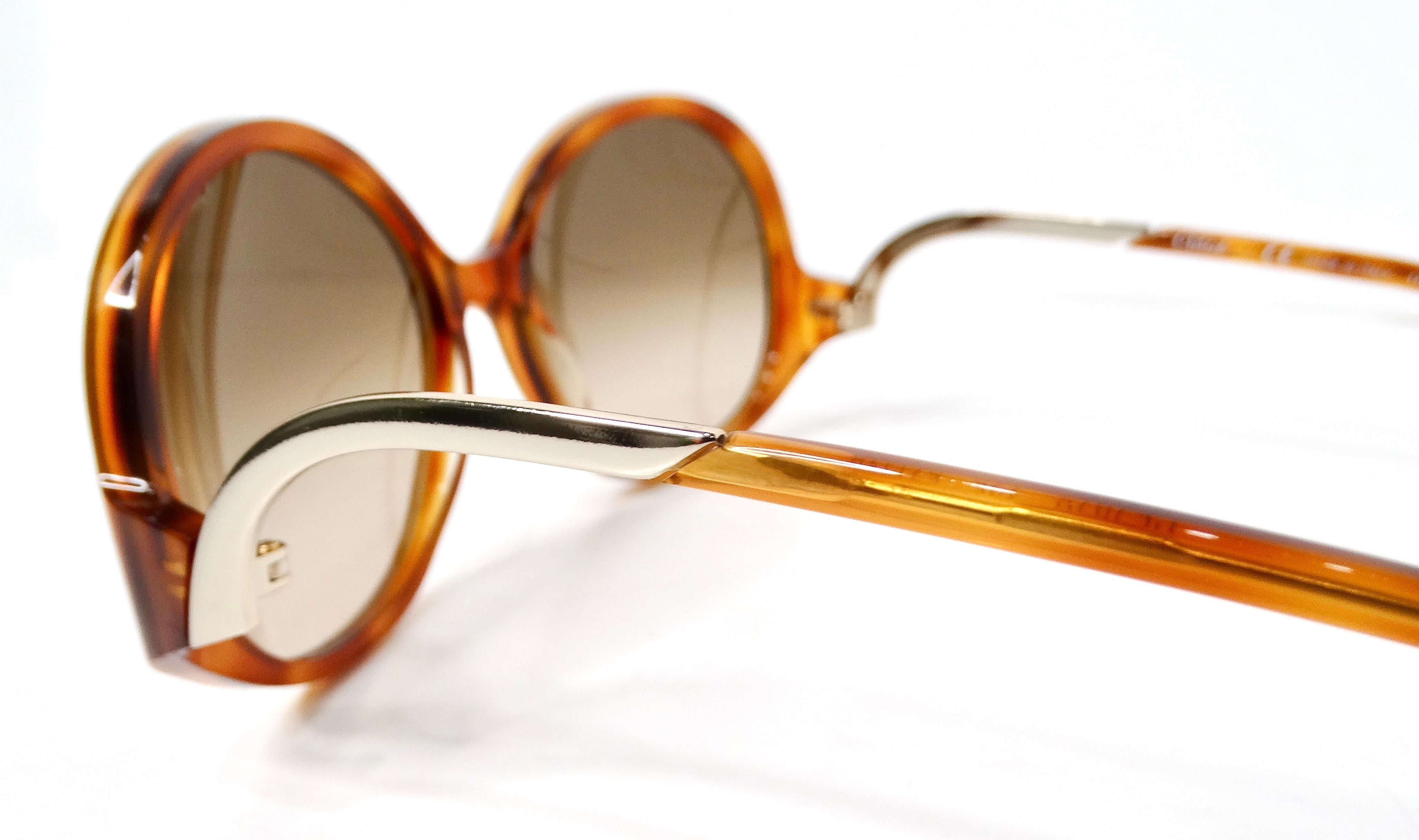 Donna Occhiali da sole tondi oversize Chloe Blonde Tortoise in vendita