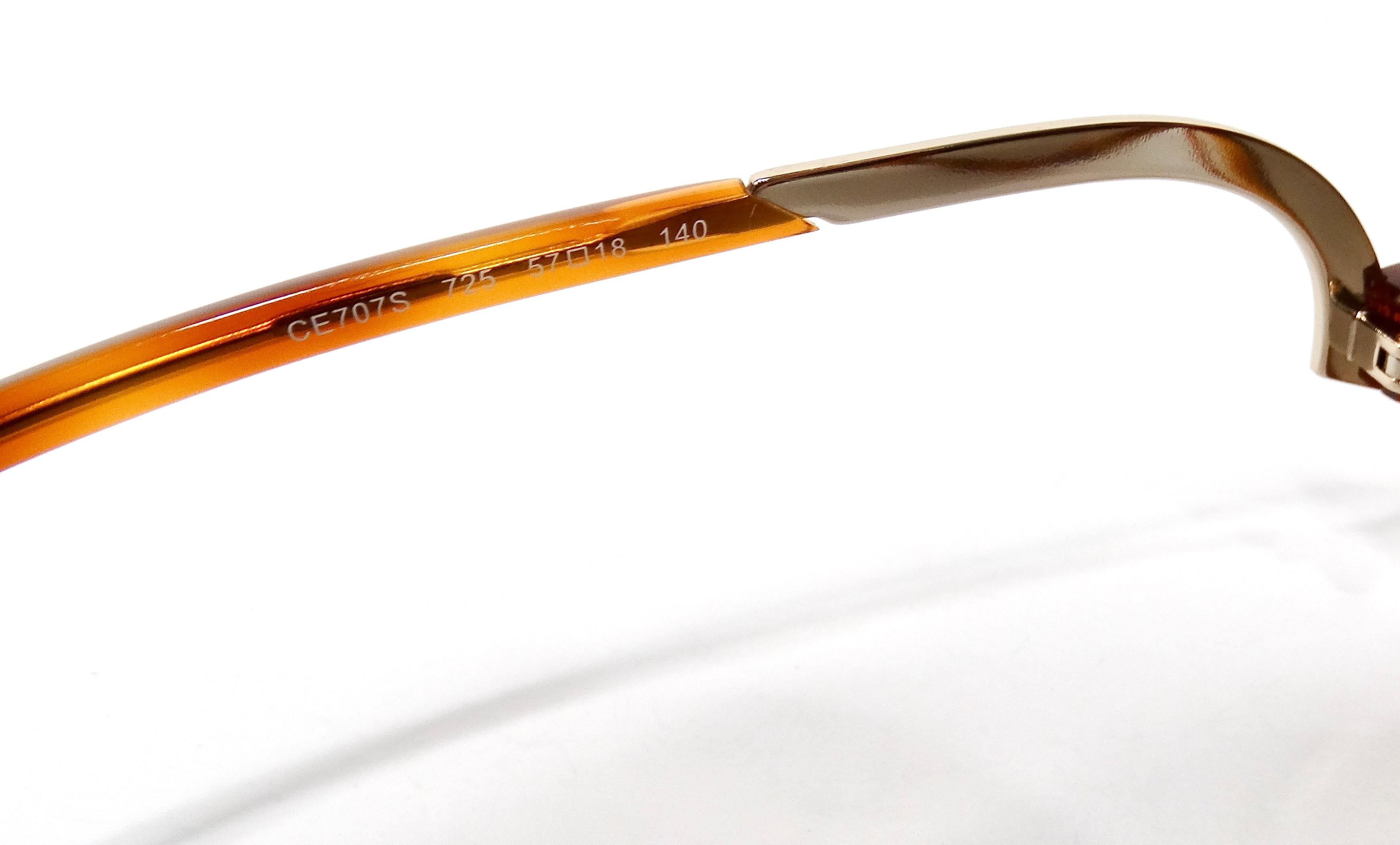 Occhiali da sole tondi oversize Chloe Blonde Tortoise in vendita 2