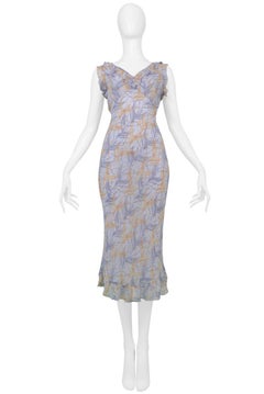 Chloe Blue Chiffon Day Dress With Ruffles