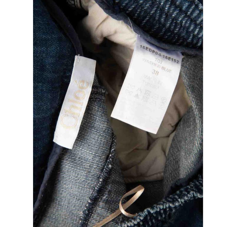 Chloé Blue Denim Drawstring Jogger Jeans Size M 2