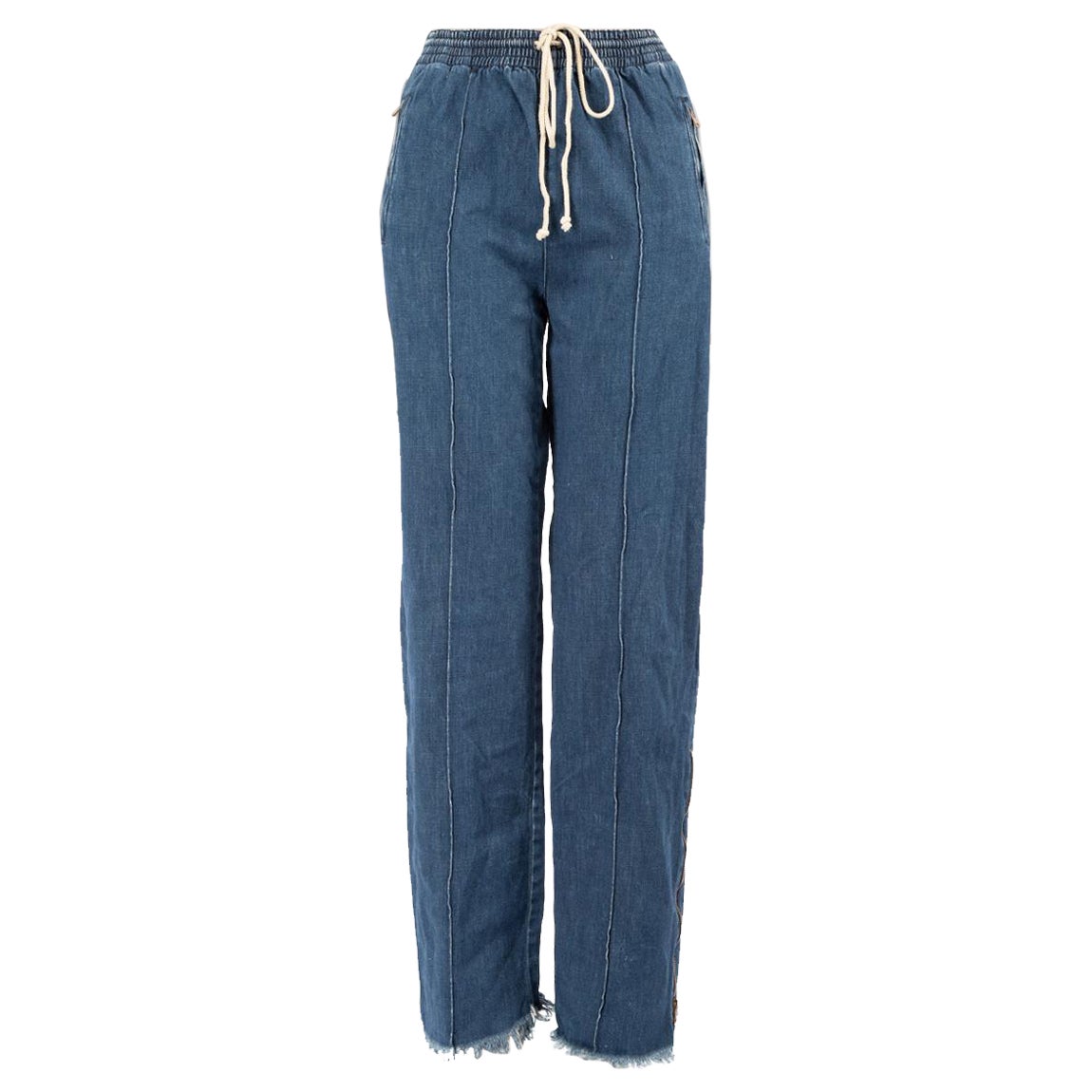 Chloé Blue Denim Drawstring Jogger Jeans Size M