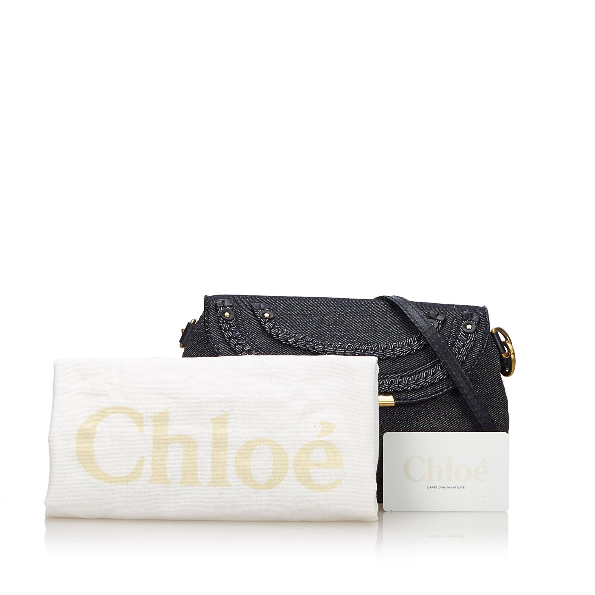 Chloe Blue Denim Marcie Crossbody Bag 4