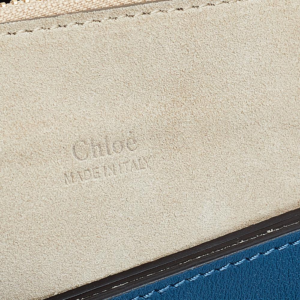 Chloe Blue Leather And Suede Medium Faye Shoulder Bag 1
