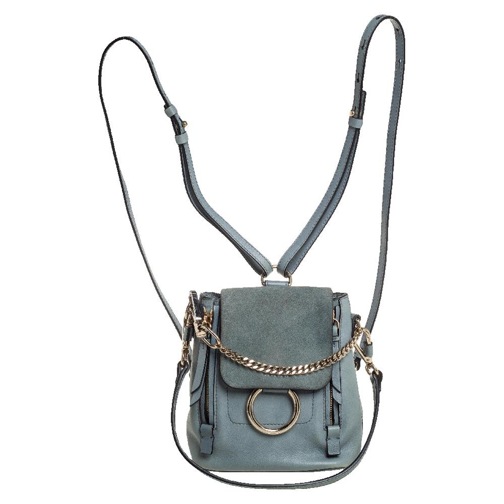 CHLOE Suede Calfskin Mini Faye Backpack Ideal Blush 1227905