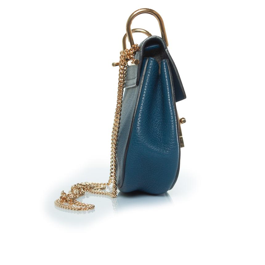 Women's Chloe, blue leather drew bag For Sale