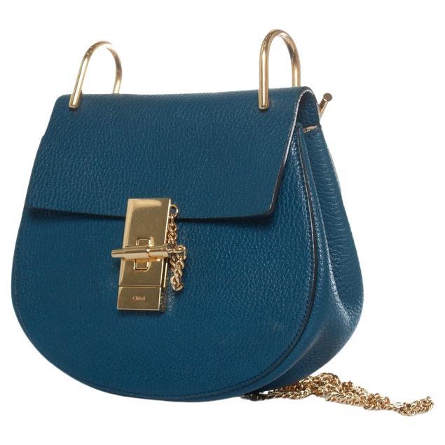 Chloe, blue leather drew bag For Sale