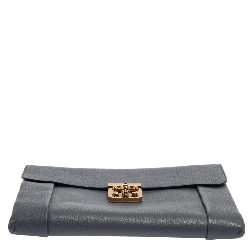 Chloe Blue Leather Elsie Clutch 5