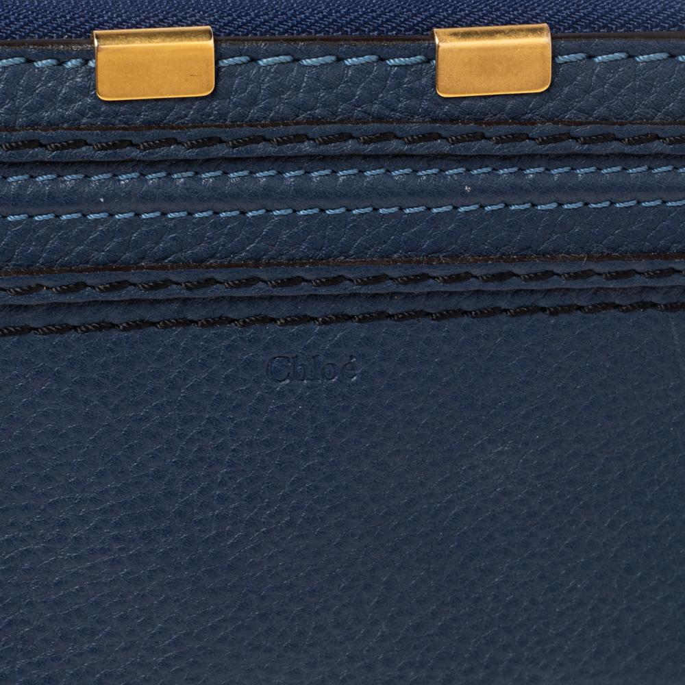 Women's Chloe Blue Leather Marcie Zip Long Wallet