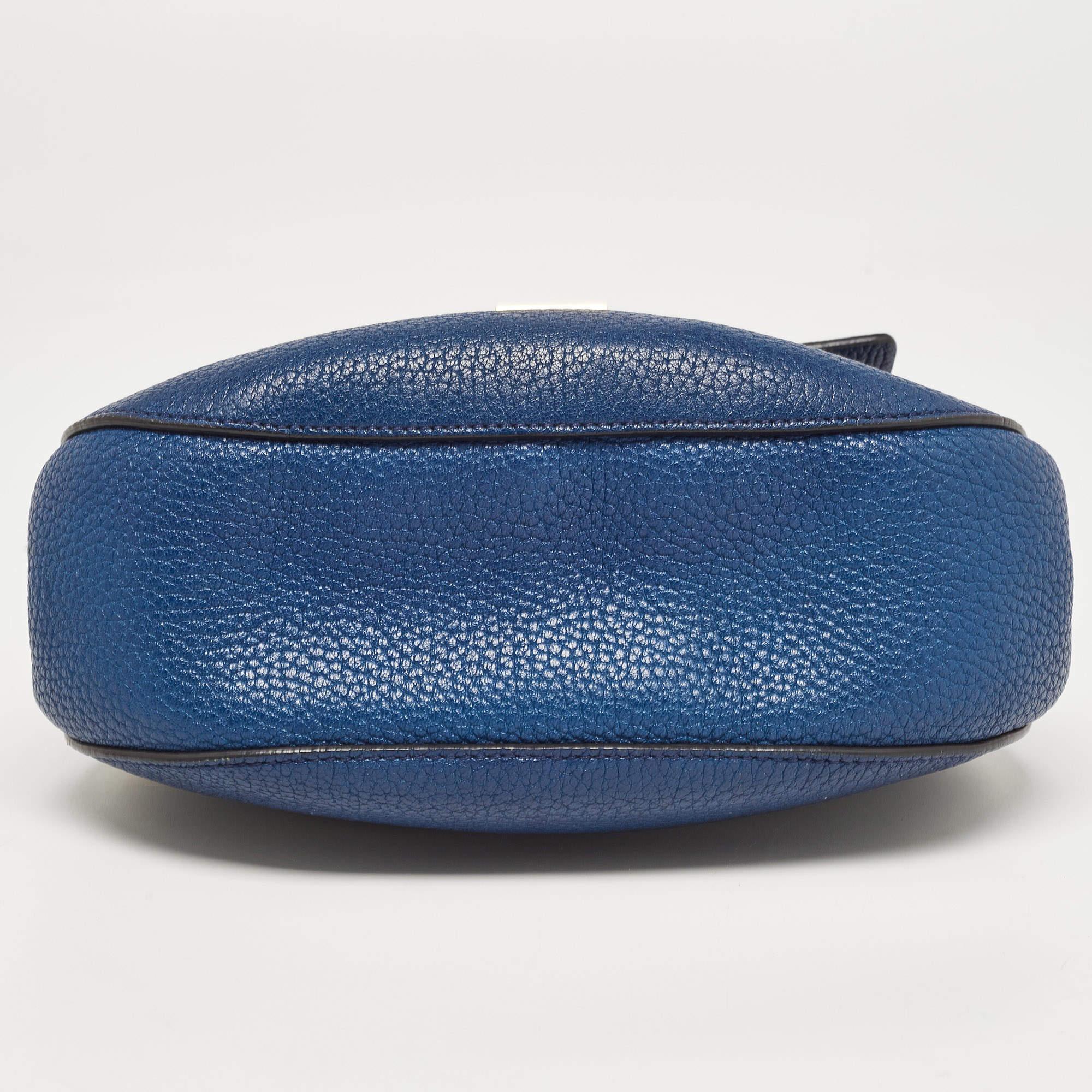 Chloe Blue Leather Medium Drew Shoulder Bag For Sale 11
