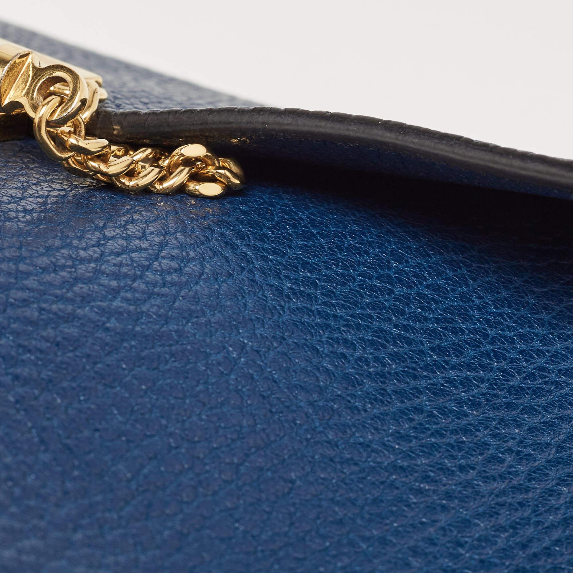 Chloe Blue Leather Medium Drew Shoulder Bag For Sale 14