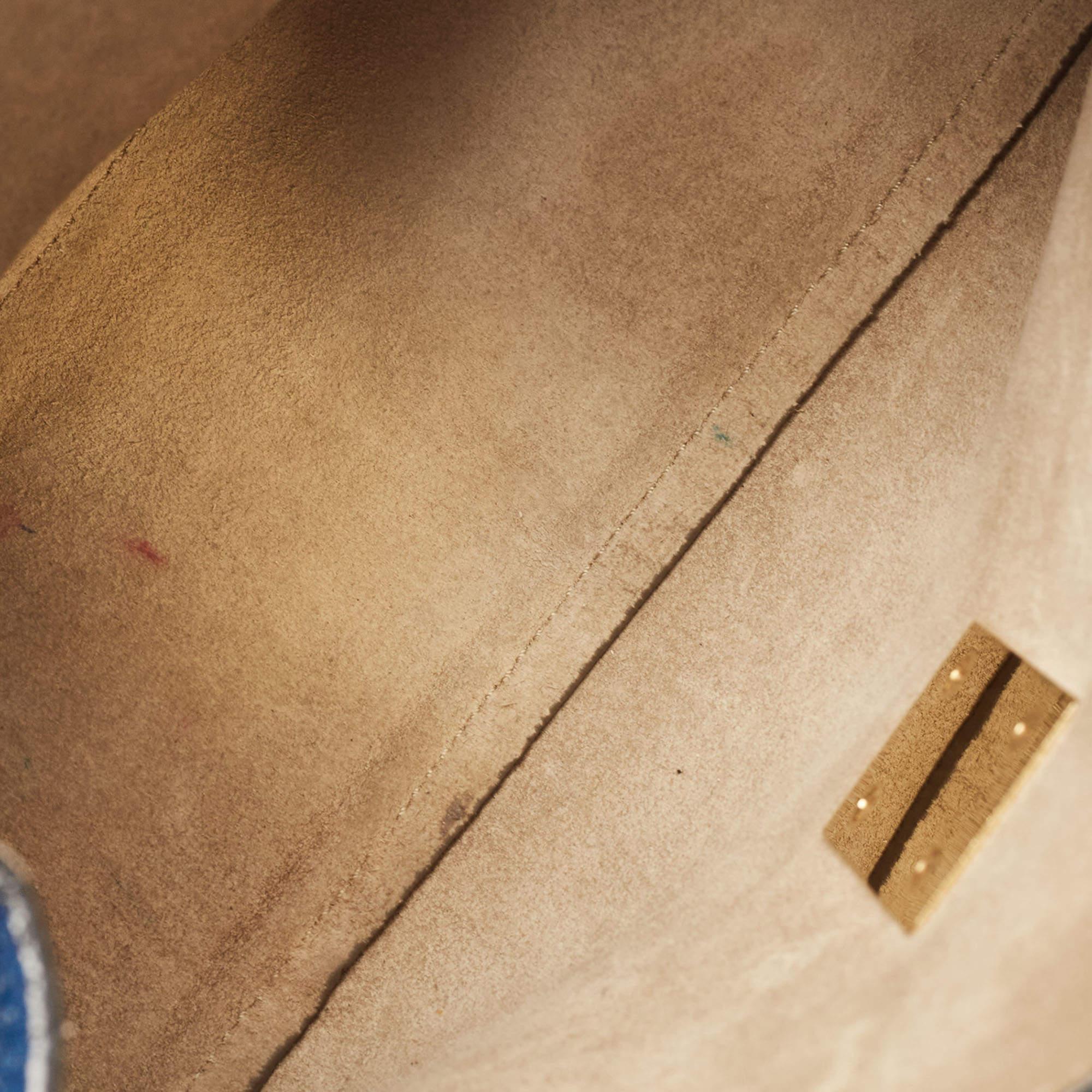 Chloe Sac à bandoulière Drew en cuir bleu, taille moyenne en vente 1