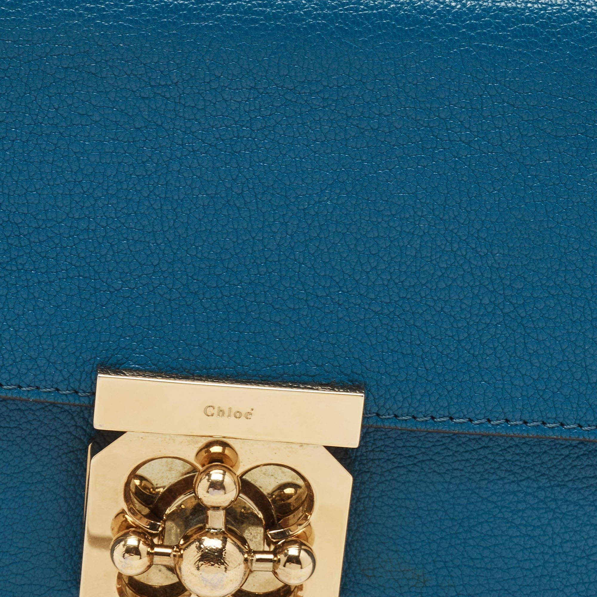 Chloe Blue Leather Medium Elsie Chain Flap Shoulder Bag 5