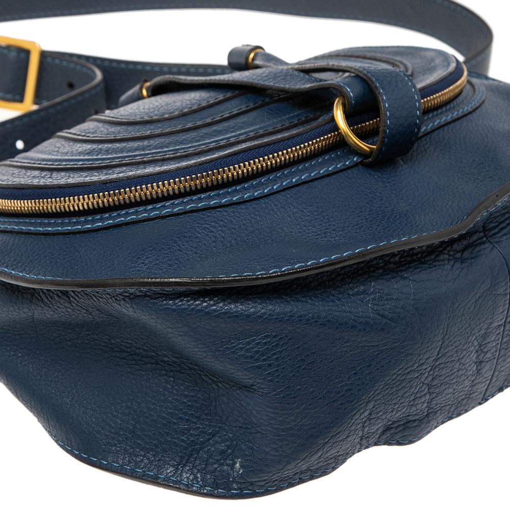 Chloe Blue Leather Medium Marcie Crossbody Bag 4