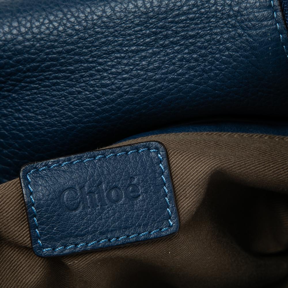 Women's Chloe Blue Leather Medium Marcie Crossbody Bag