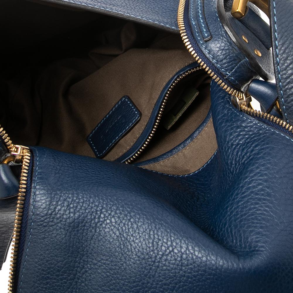 Chloe Blue Leather Medium Marcie Crossbody Bag 2