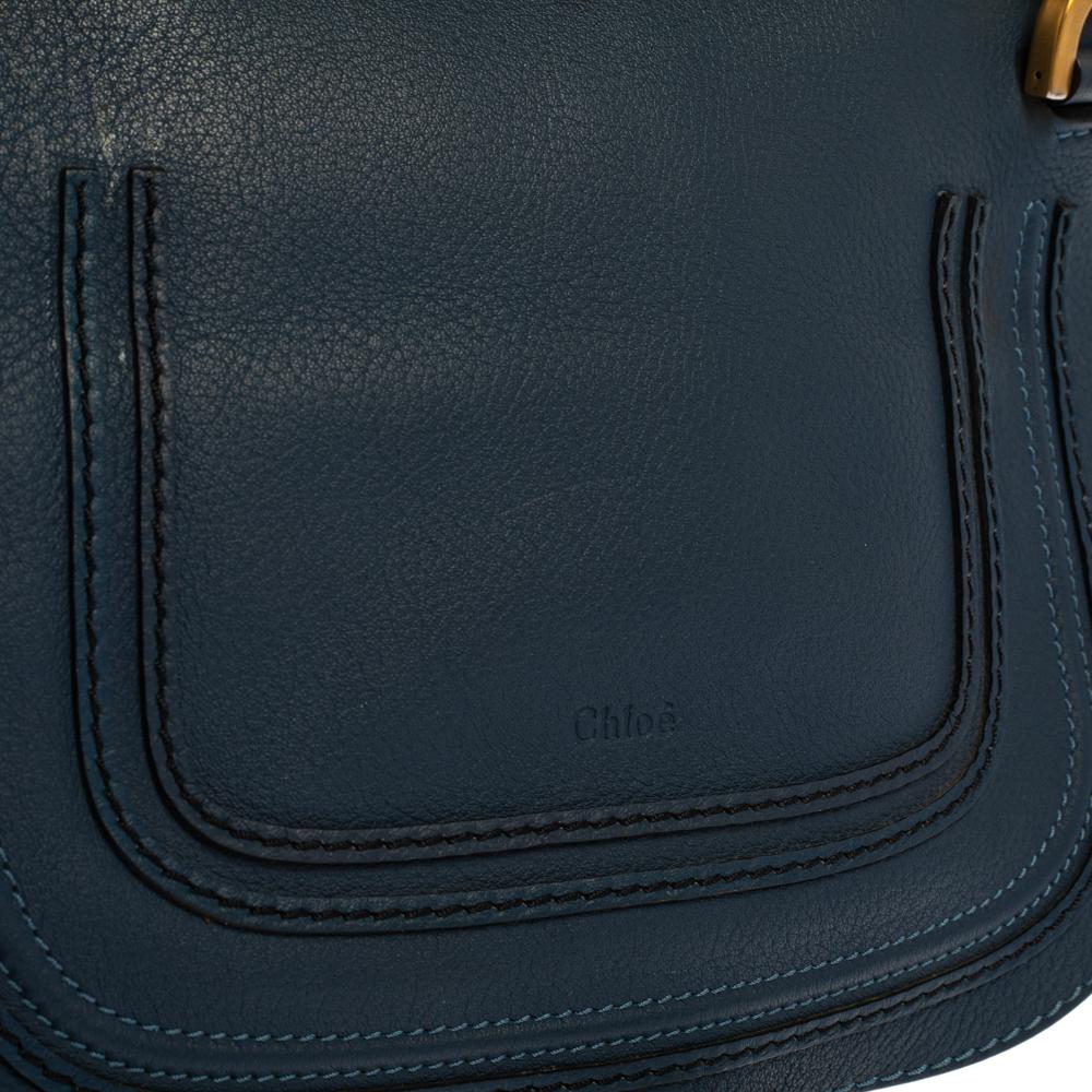 Chloe Blue Leather Medium Marcie Shoulder Bag 2