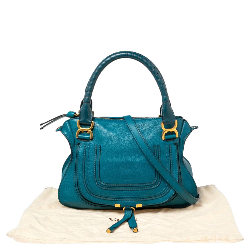 Chloe Blue Leather Medium Marcie Shoulder Bag 4