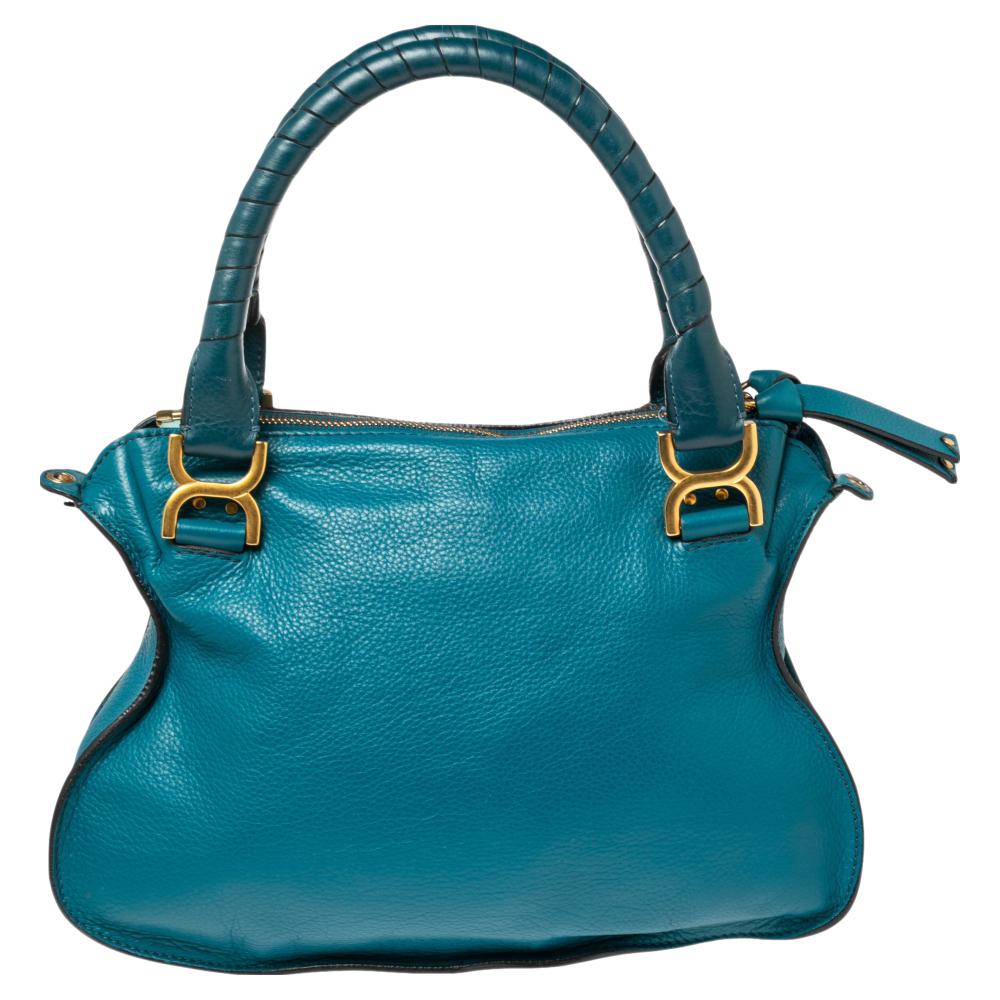 Chloe Blue Leather Medium Marcie Shoulder Bag 5