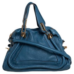 Chloe Blue Leather Medium Paraty Shoulder Bag