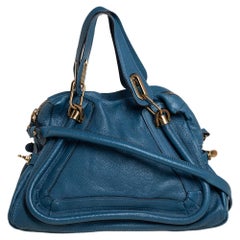 Chloe Borsa a tracolla media Paraty in pelle blu