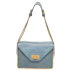 Used Chloe Blue Leather Medium Sally Shoulder Bag
