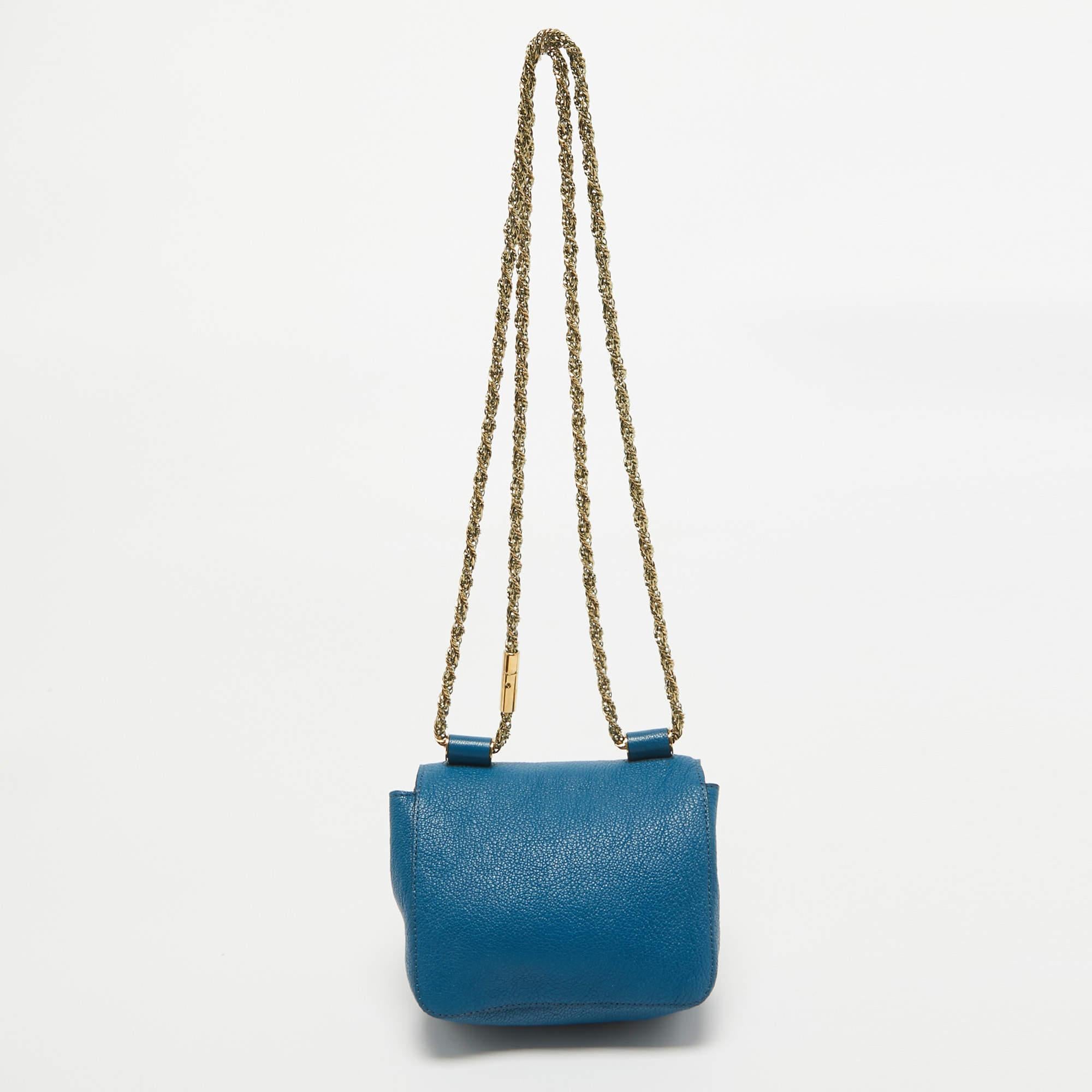 Mini bolso cruzado Elsie de piel azul de Chloe en Bueno Estado en Dubai, Al Qouz 2