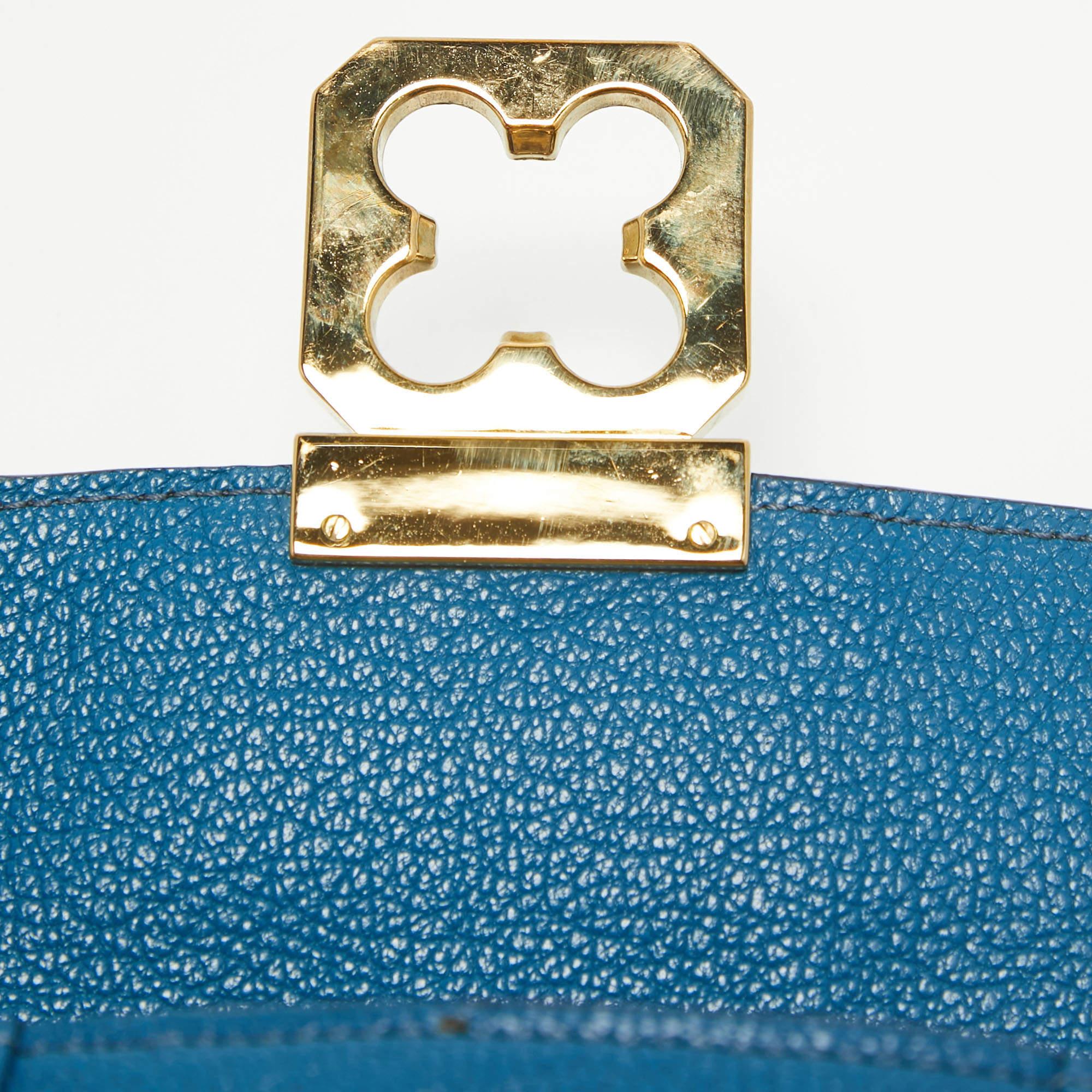 Mini bolso cruzado Elsie de piel azul de Chloe 1
