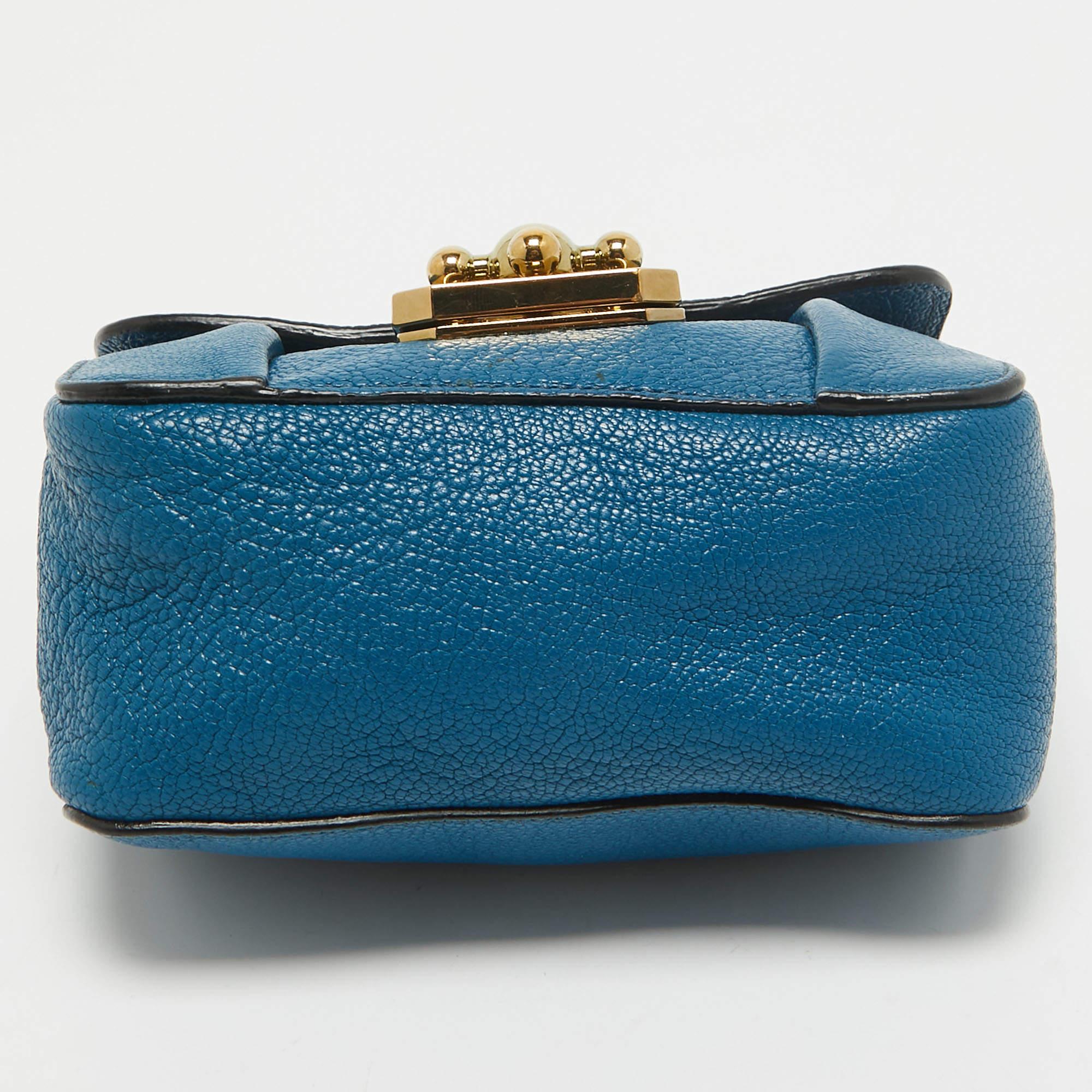 Mini bolso cruzado Elsie de piel azul de Chloe 2