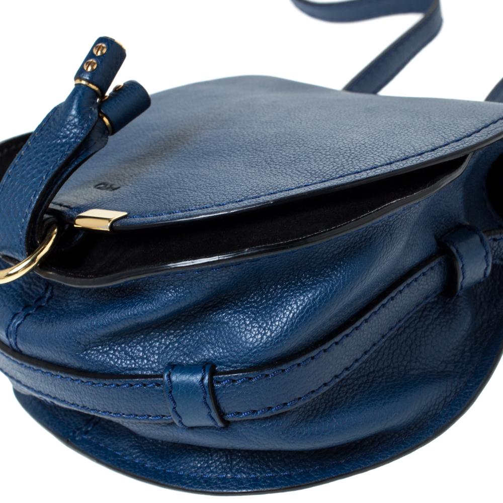Chloe Blue Leather Mini Marcie Crossbody Bag 2