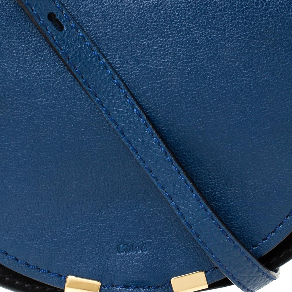 Chloe Blue Leather Mini Marcie Crossbody Bag 3