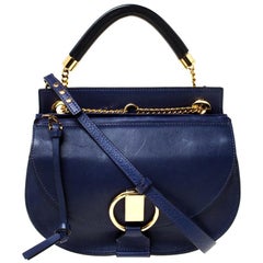 Chloe Blue Leather Motty Crossbody Bag