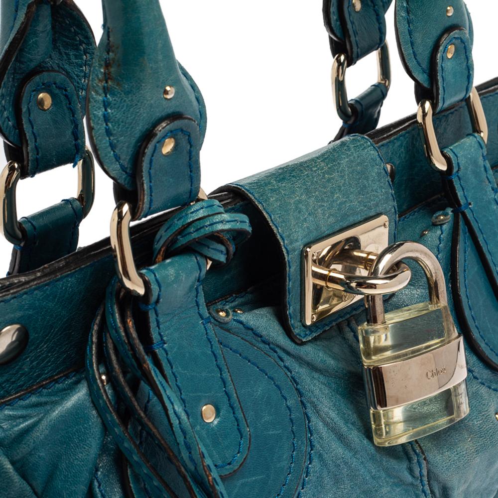 Chloe Blue Leather Paddington Satchel 6
