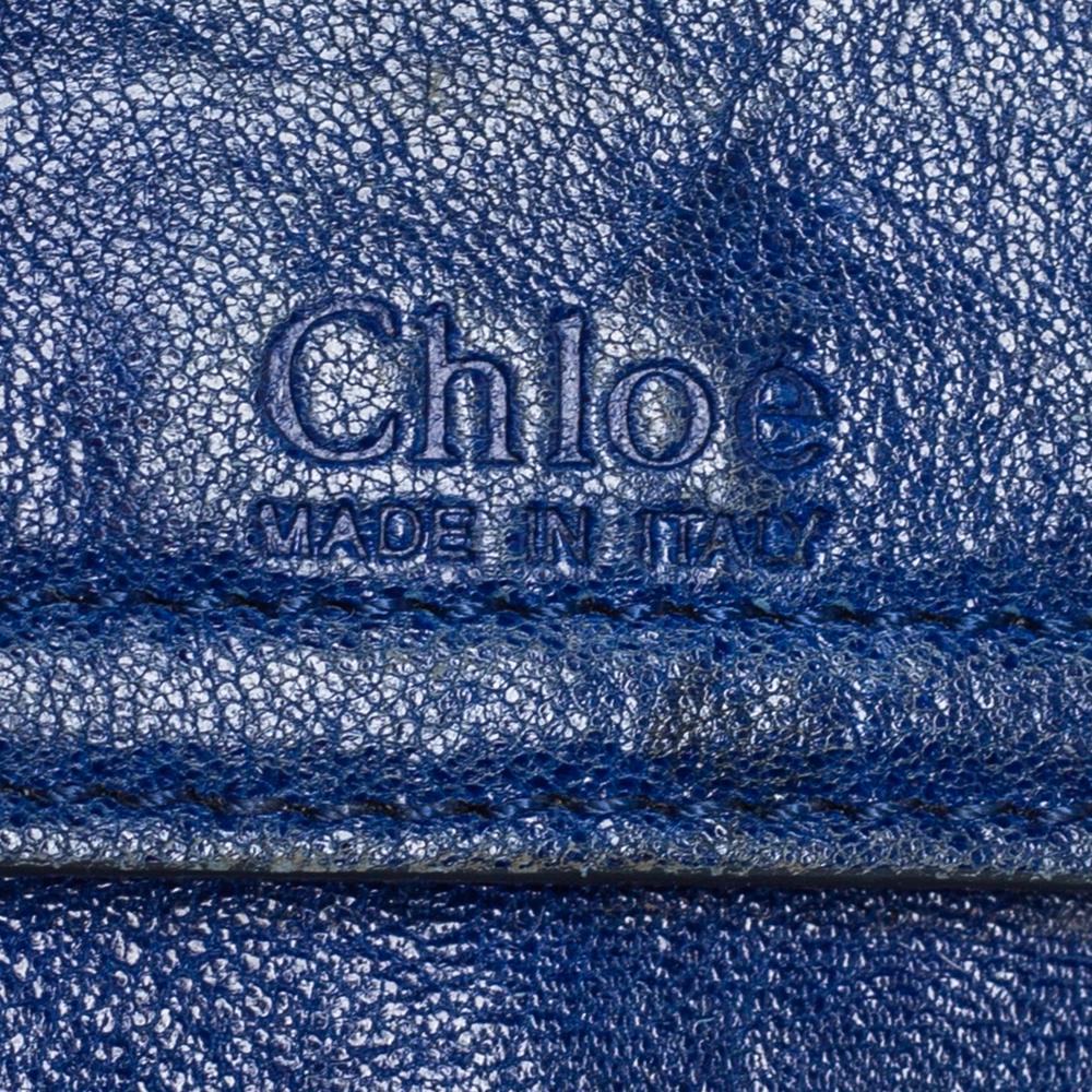 Black Chloé Blue Leather Saskia Satchel