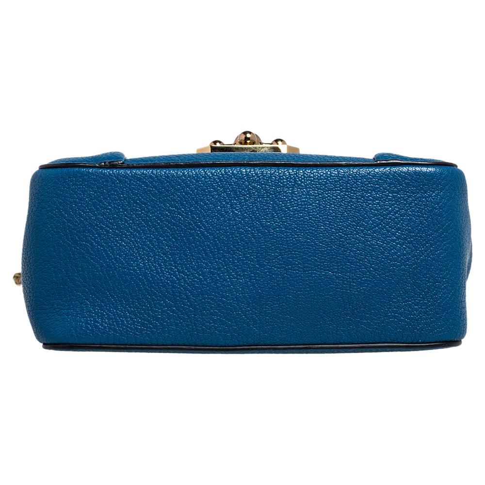 Chloé Kleine Elsie Umhängetasche aus blauem Leder Damen