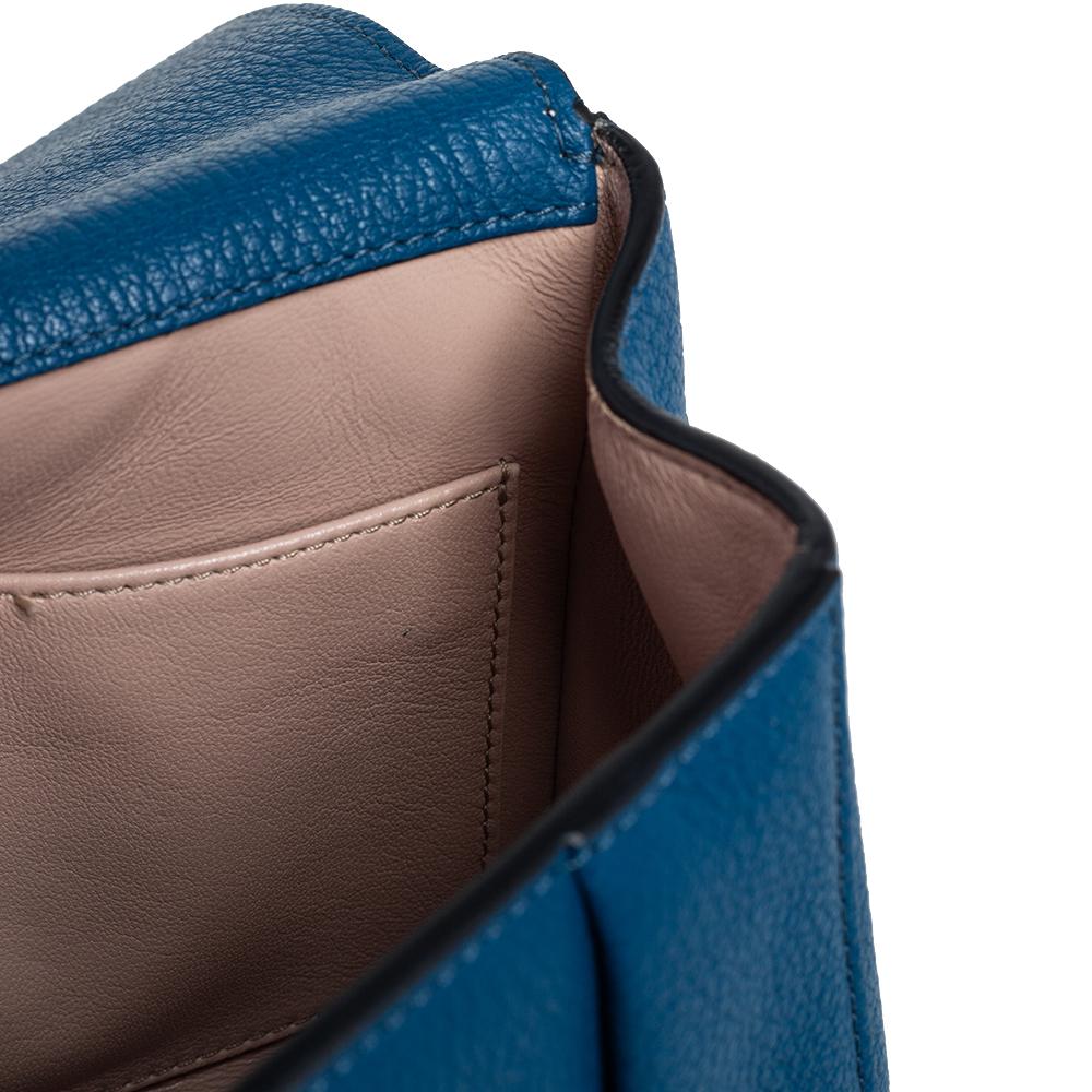 Chloé Kleine Elsie Umhängetasche aus blauem Leder 1