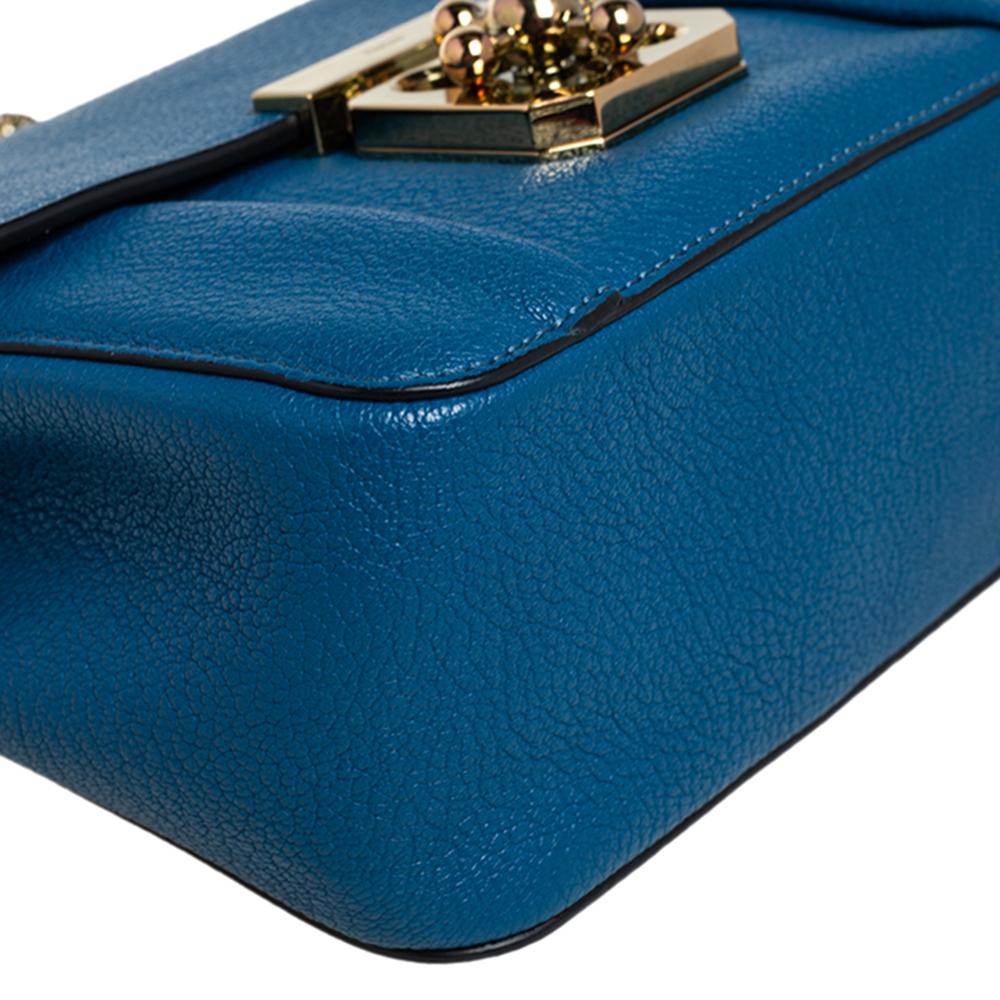 Chloé Kleine Elsie Umhängetasche aus blauem Leder 2