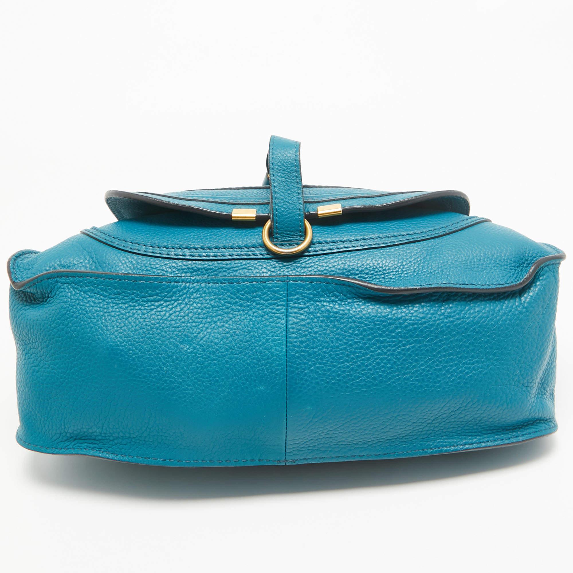 Chloe Blue Leather Small Marcie Satchel For Sale 1