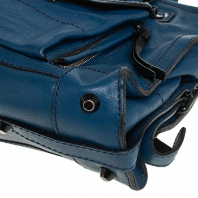Chloe Blue Leather Tracy Satchel For Sale 4