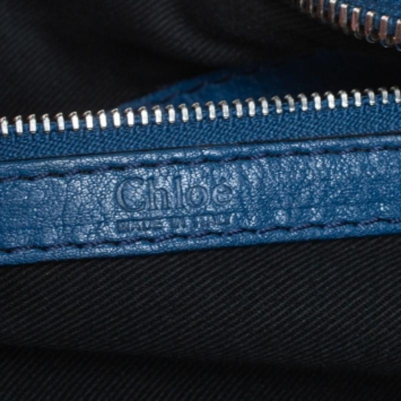 Chloe Blue Leather Tracy Satchel For Sale 5