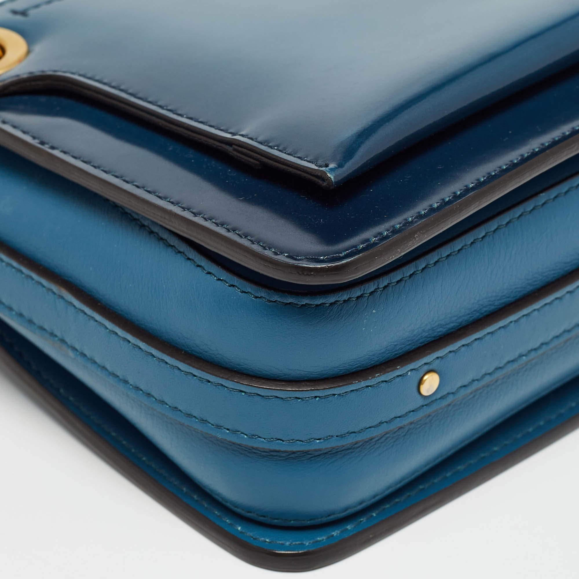 Chloe Blue Patent and Leather Roy Shoulder Bag 4