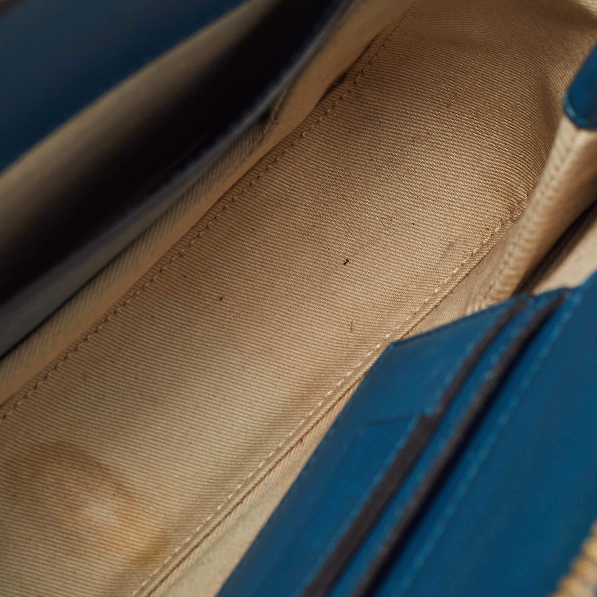 Chloe Blue Patent and Leather Roy Shoulder Bag 5